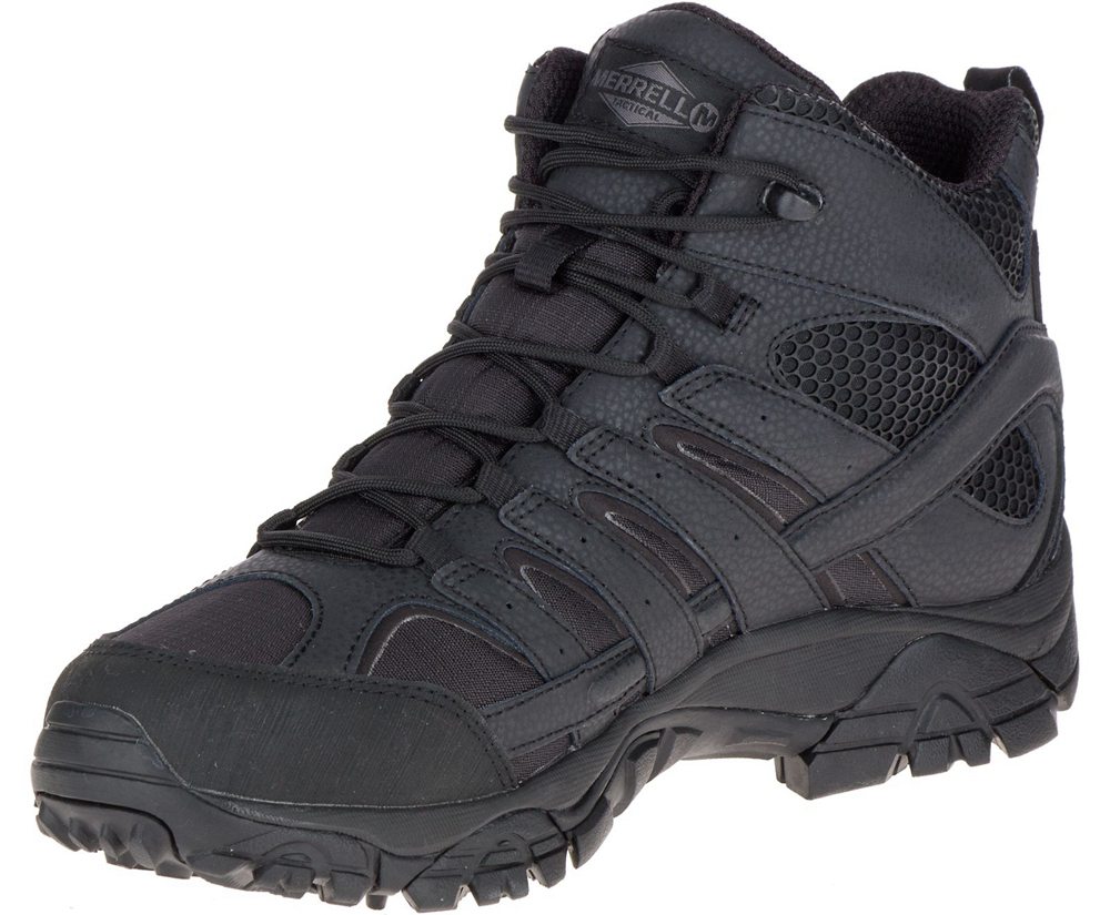 Botas Homem - Merrell Moab 2 Mid Tactical Waterproof - Pretas - OJQ183657